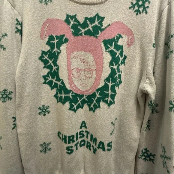 A Christmas Story Movie Ugly Christmas Sweater Unisex Adult Large Ralphie Wreath - Picture 5 of 7